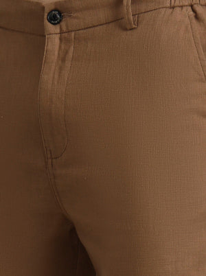 Brown Solid Regular Fit Track Pant | JadeBlue