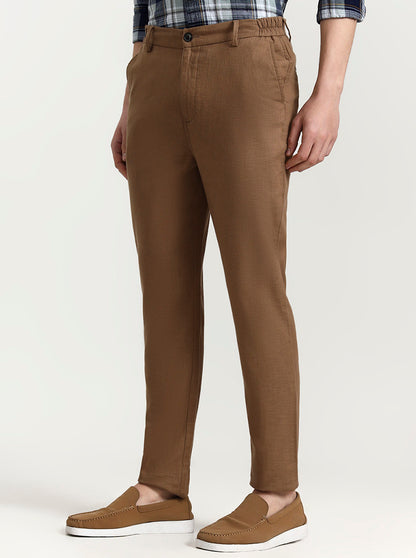Brown Solid Regular Fit Track Pant | JadeBlue