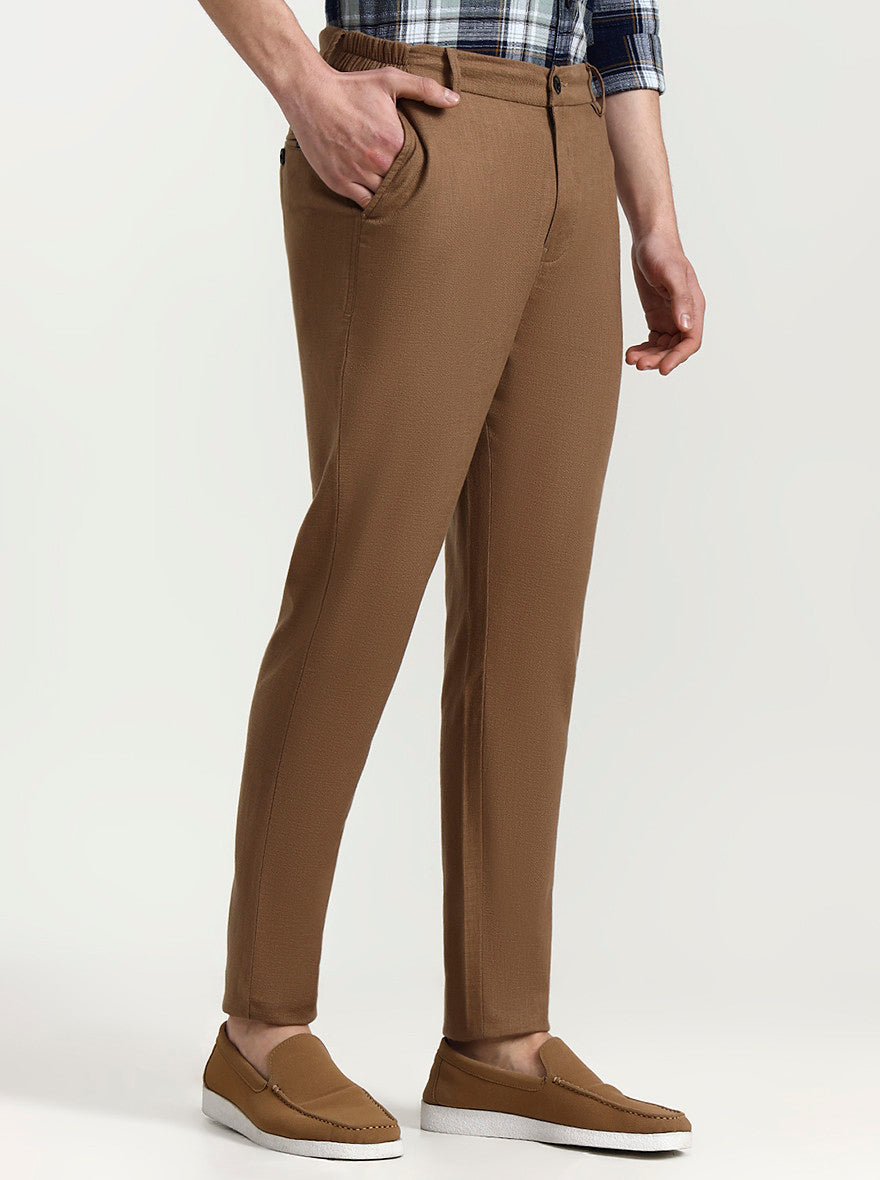 Brown Solid Regular Fit Track Pant | JadeBlue