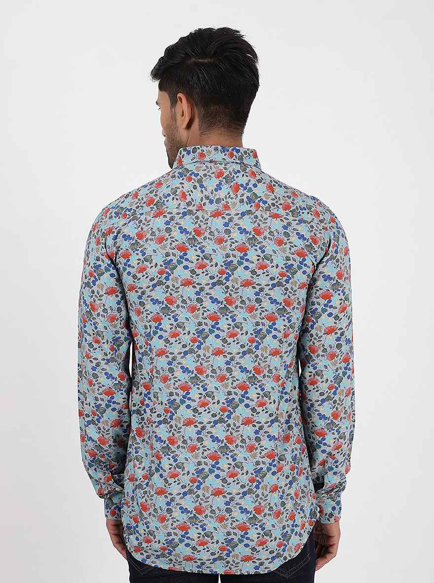 Multicolor Printed Slim Fit Casual Shirt | JadeBlue