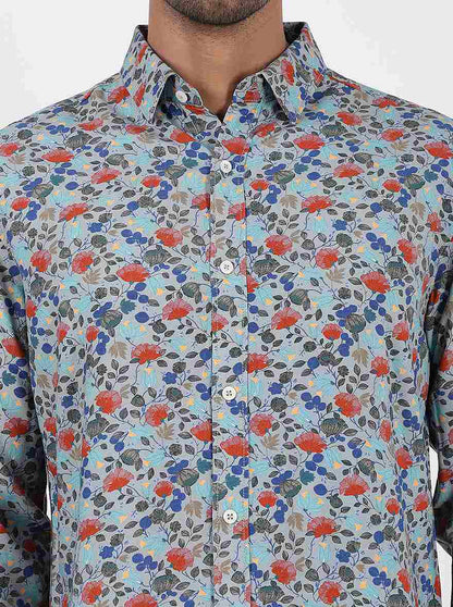 Multicolor Printed Slim Fit Casual Shirt | JadeBlue