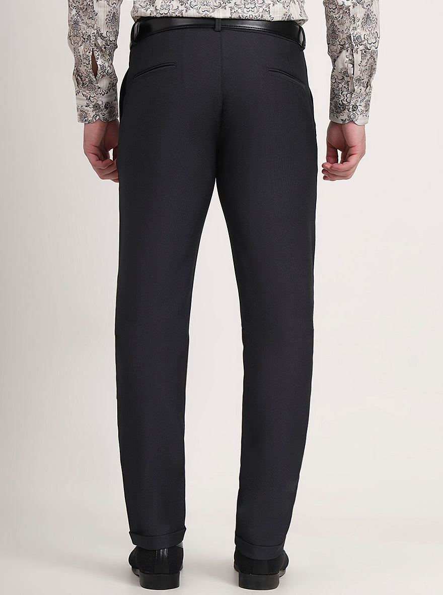Black Solid Slim Fit Club Wear Trouser | JB Studio