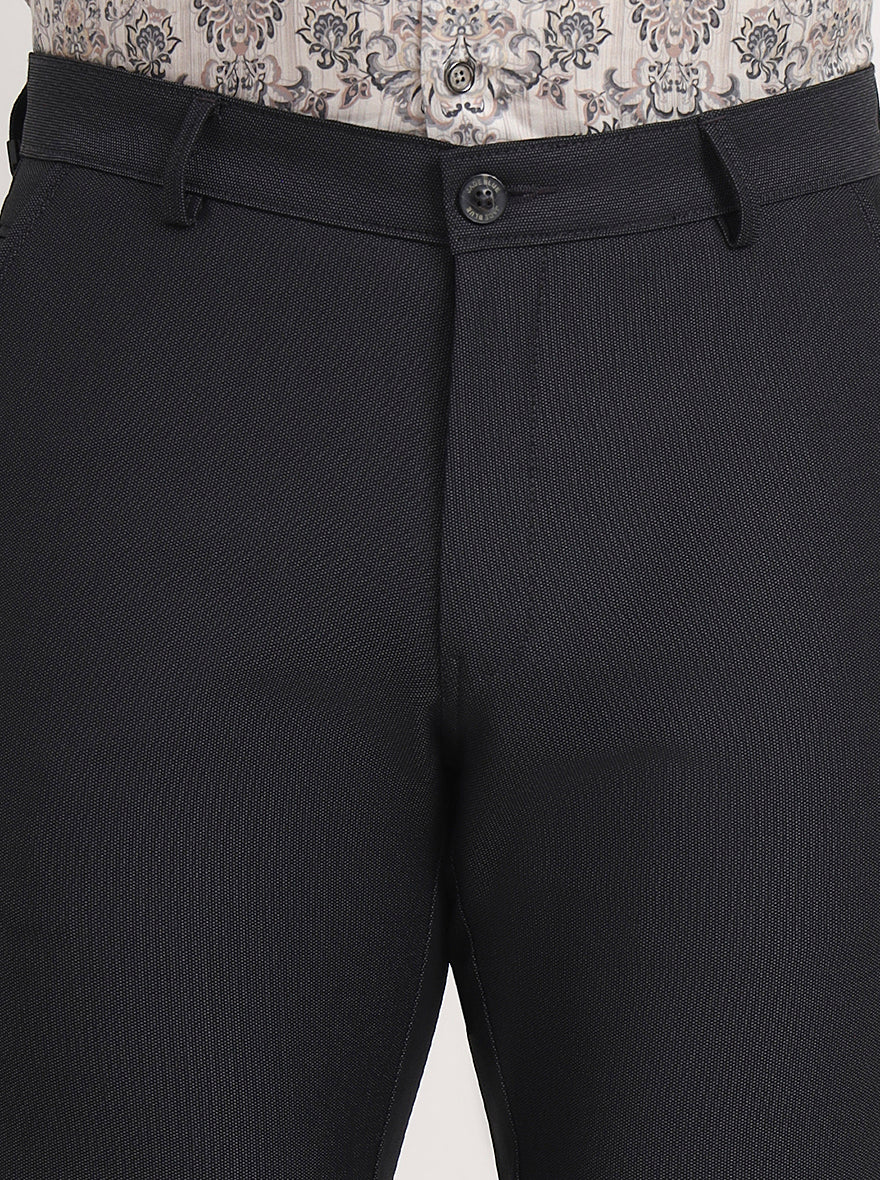 Black Solid Slim Fit Club Wear Trouser | JB Studio