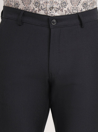 Black Solid Slim Fit Club Wear Trouser | JB Studio