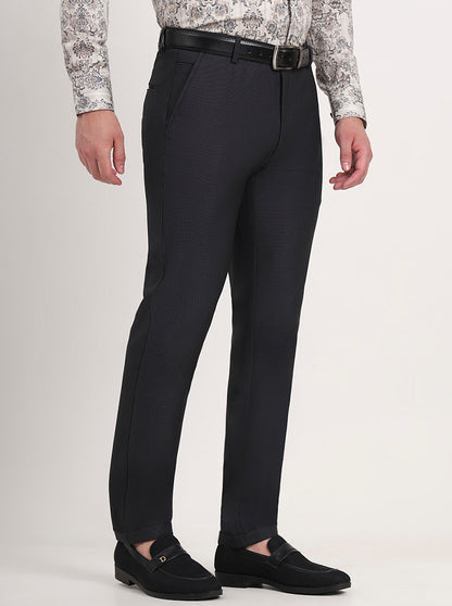 Black Solid Slim Fit Club Wear Trouser | JB Studio