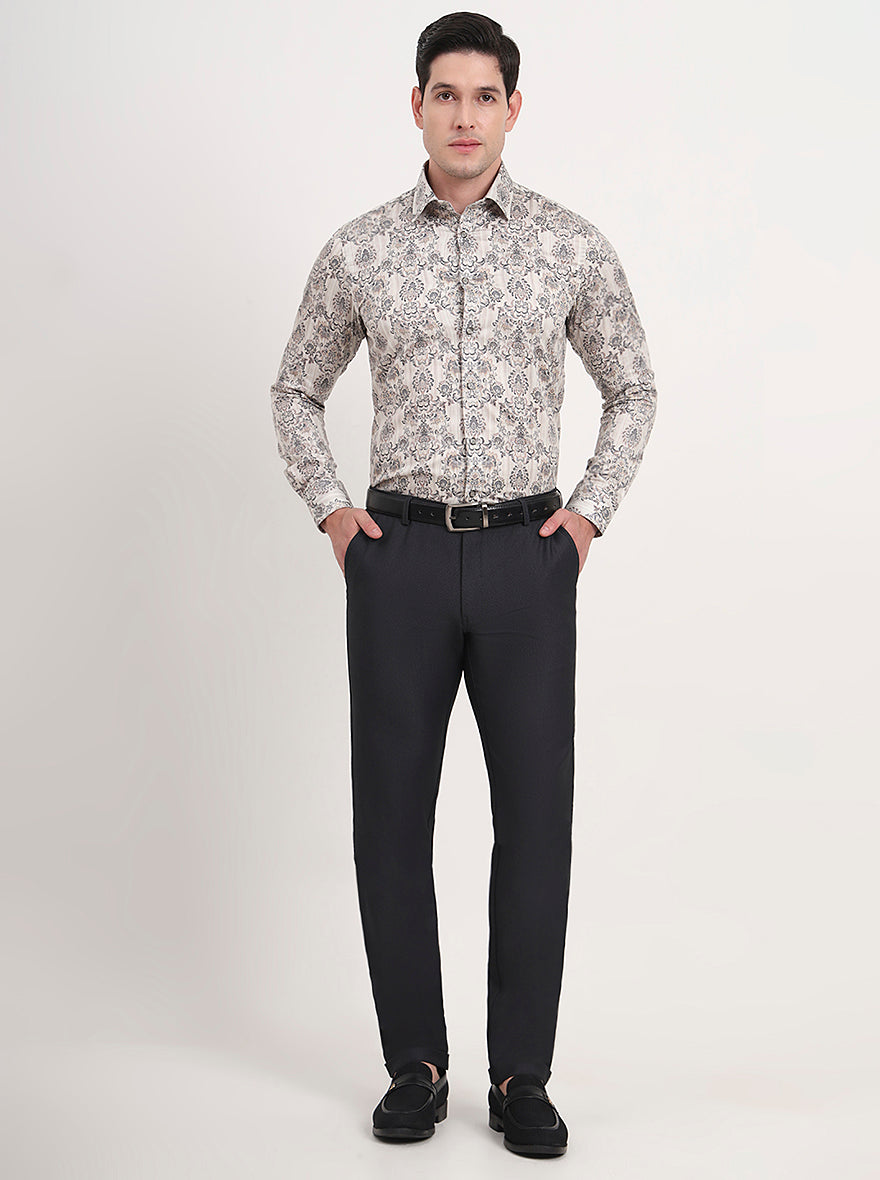 Black Solid Slim Fit Club Wear Trouser | JB Studio