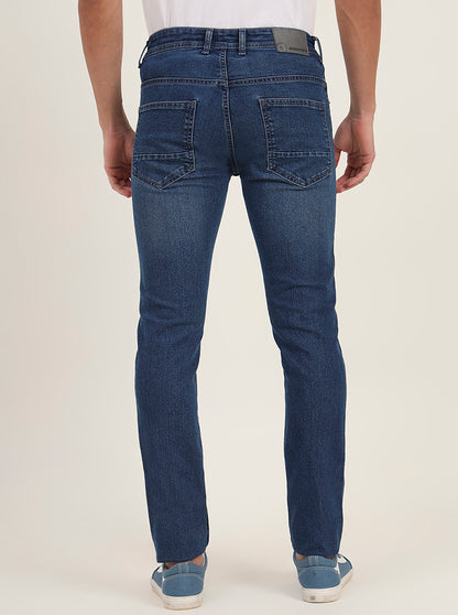 Mid Blue Washed Narrow Fit Jeans | Greenfibre