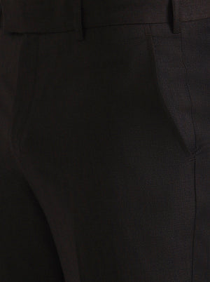 Brown Solid Regular Fit Formal Trouser | JadeBlue