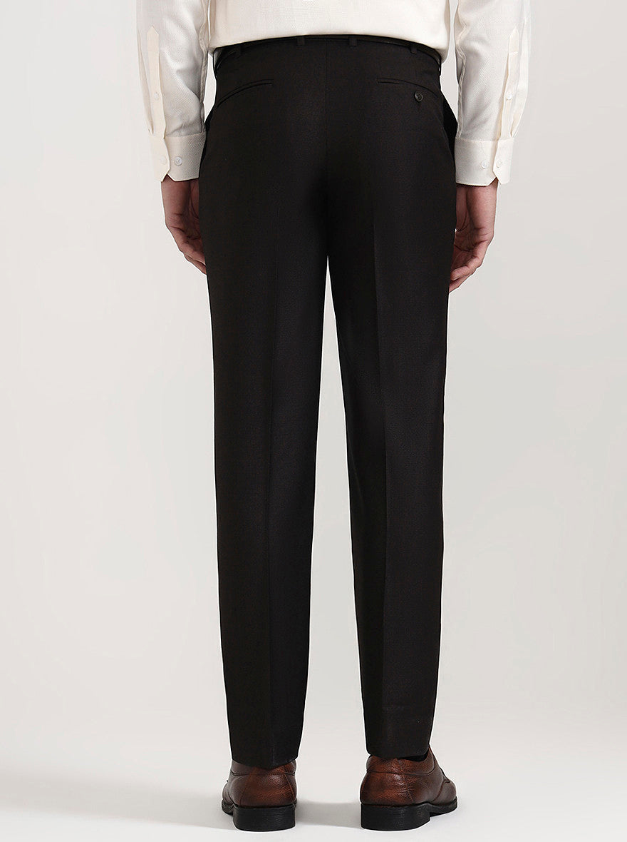 Brown Solid Regular Fit Formal Trouser | JadeBlue