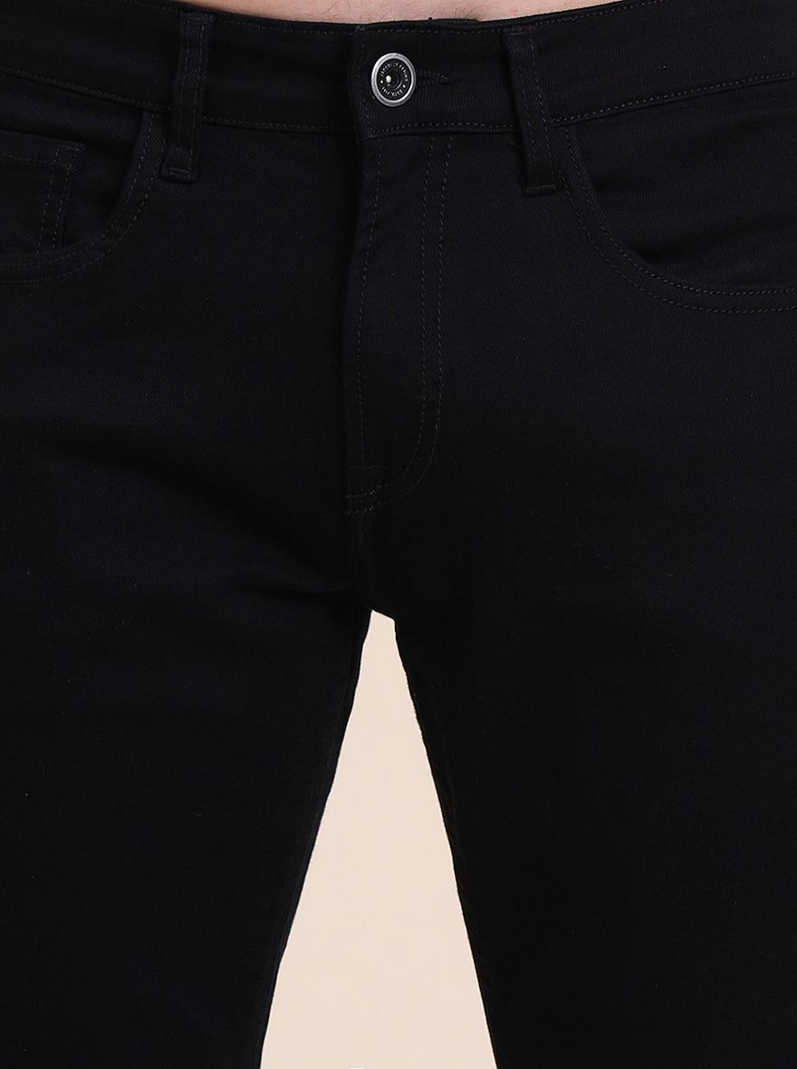 Raw Black Washed Straight Fit Jeans | JadeBlue