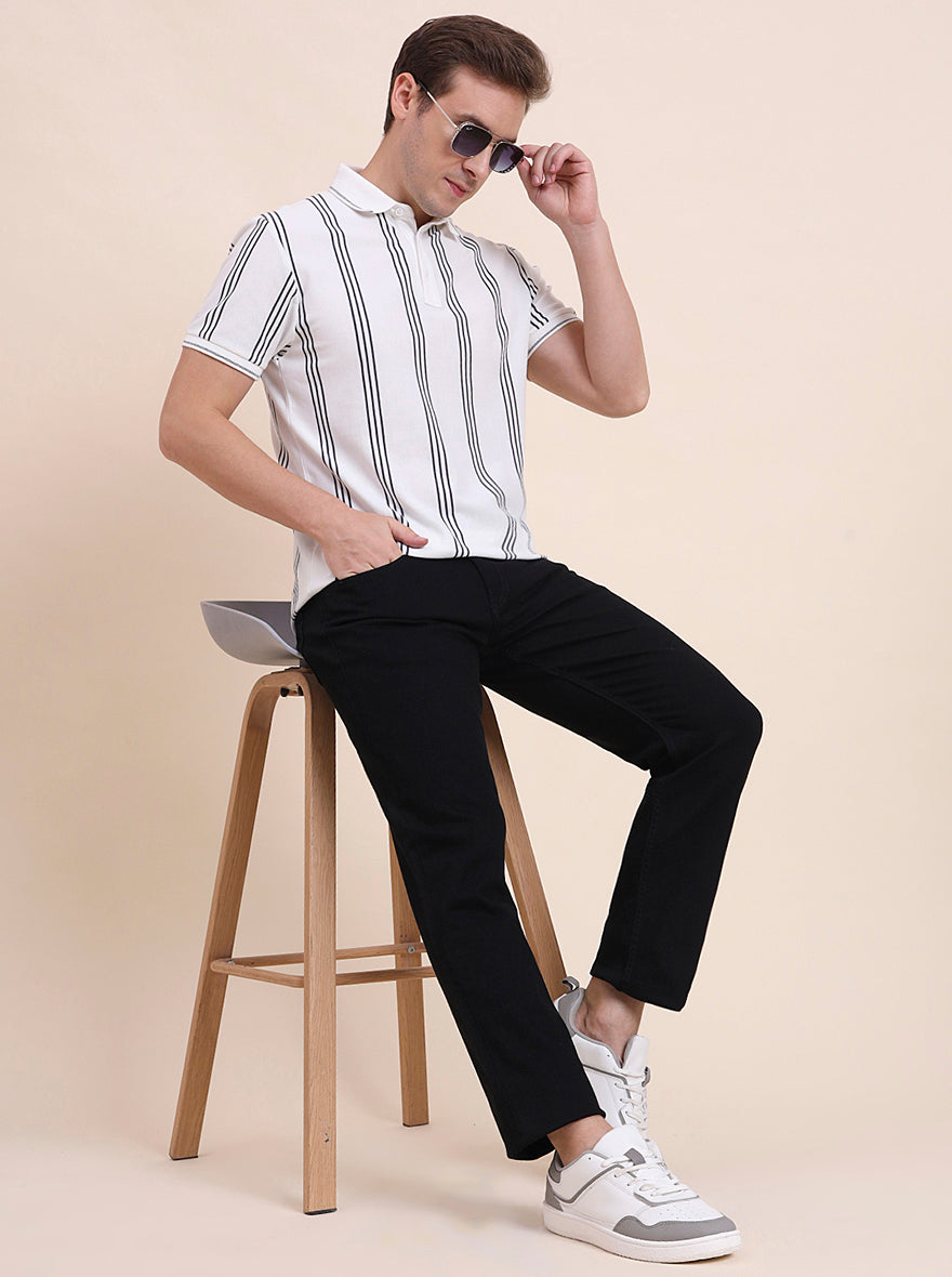 Raw Black Washed Straight Fit Jeans | JadeBlue
