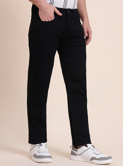 Raw Black Washed Straight Fit Jeans | JadeBlue