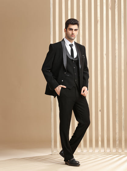 Black Solid Suit | JadeBlue