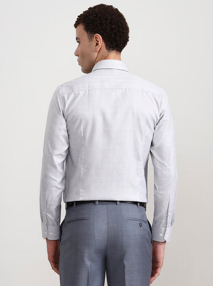 Grey Checked Slim Fit Formal Shirt | Greenfibre