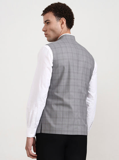 Grey Checked Modi Jacket | JadeBlue