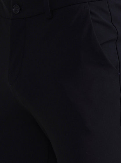 Navy Blue Solid Venice Fit Casual Trouser | JadeBlue