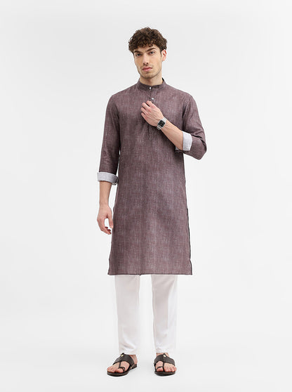 Berry Brown Solid Modi Kurta | JadeBlue