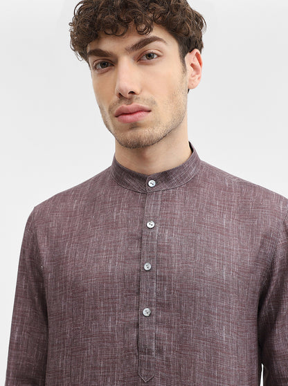 Berry Brown Solid Modi Kurta | JadeBlue