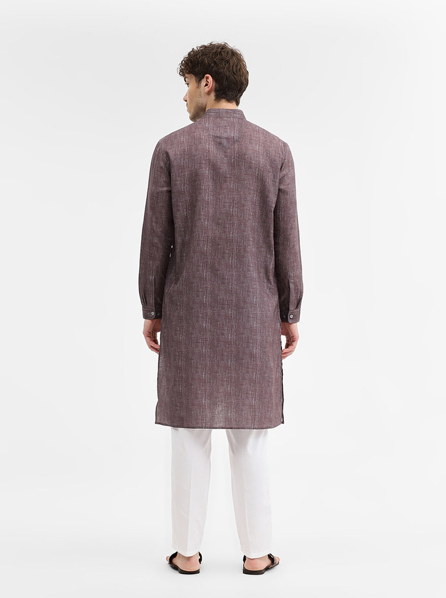 Berry Brown Solid Modi Kurta | JadeBlue