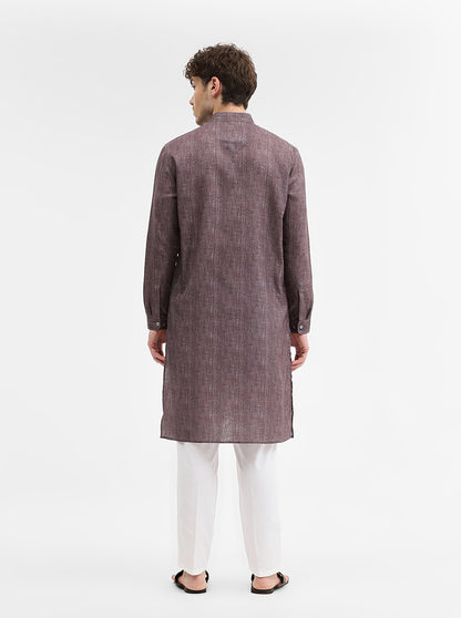 Berry Brown Solid Modi Kurta | JadeBlue