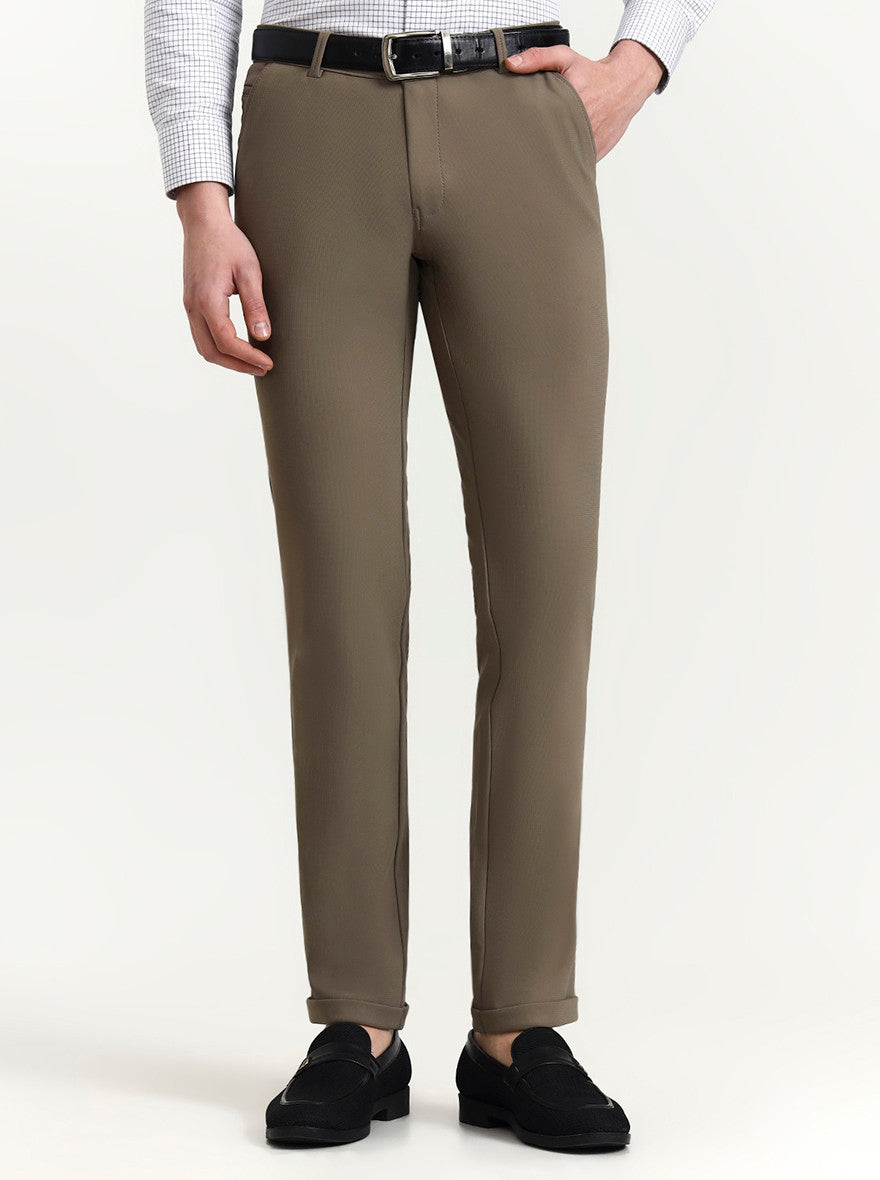 Fawn Solid Slim Fit Club Wear Trouser | Wyre