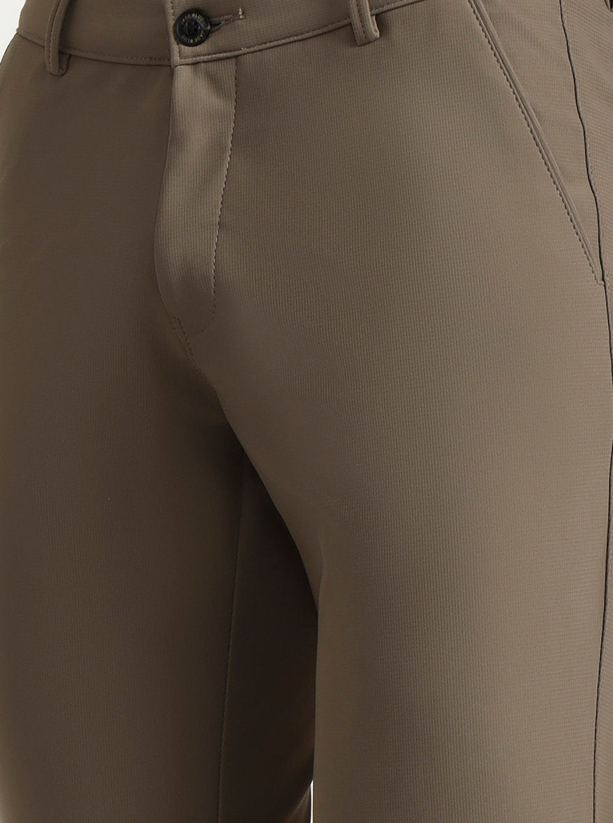 Fawn Solid Slim Fit Club Wear Trouser | Wyre