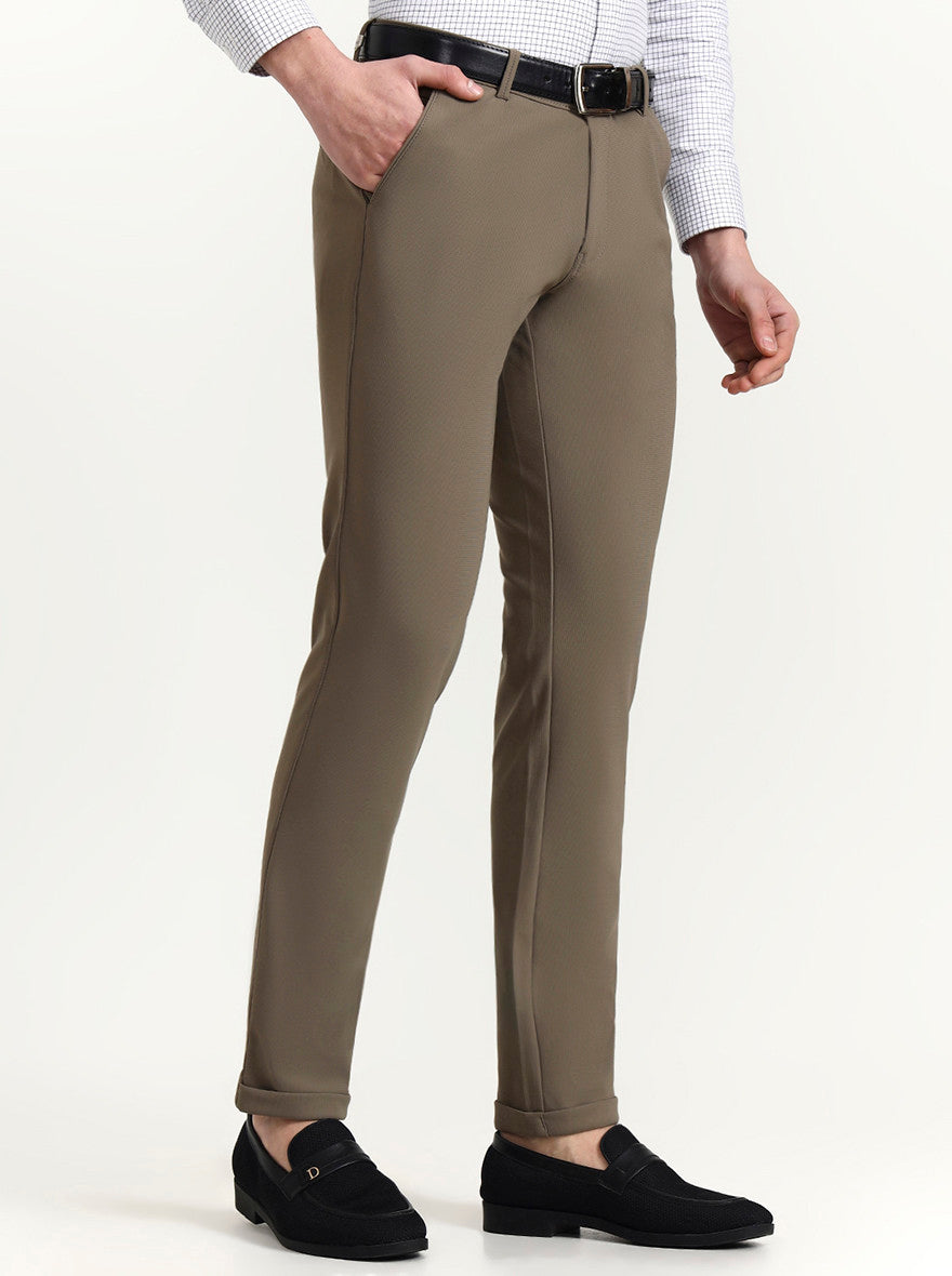 Fawn Solid Slim Fit Club Wear Trouser | Wyre