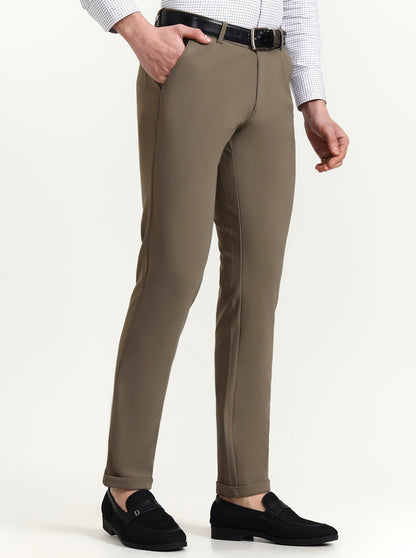 Fawn Solid Slim Fit Club Wear Trouser | Wyre