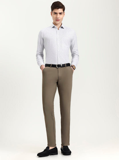 Fawn Solid Slim Fit Club Wear Trouser | Wyre
