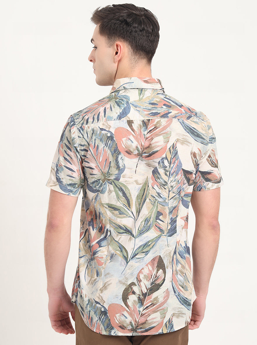 Multicolor Printed Slim Fit Casual Shirt | JadeBlue