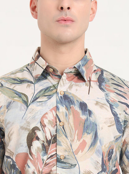 Multicolor Printed Slim Fit Casual Shirt | JadeBlue