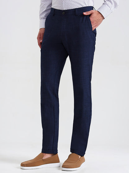 Blue Checked Slim Fit Club Wear Trouser | Wyre