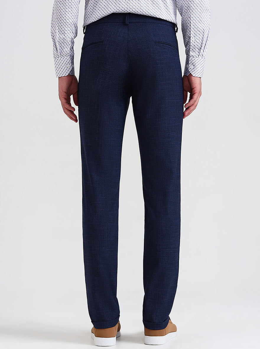 Blue Checked Slim Fit Club Wear Trouser | Wyre