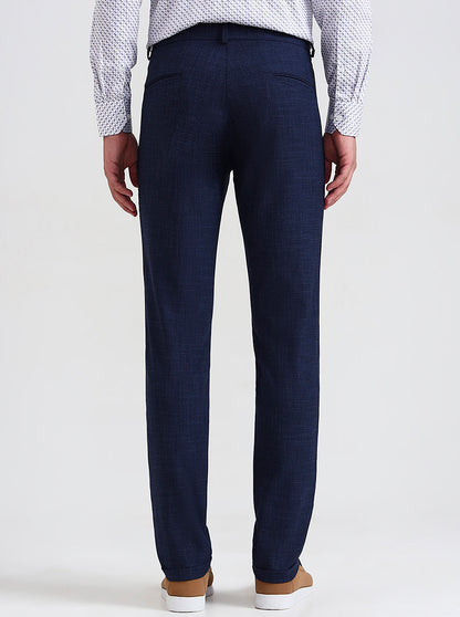Blue Checked Slim Fit Club Wear Trouser | Wyre