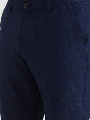 Blue Checked Slim Fit Club Wear Trouser | Wyre
