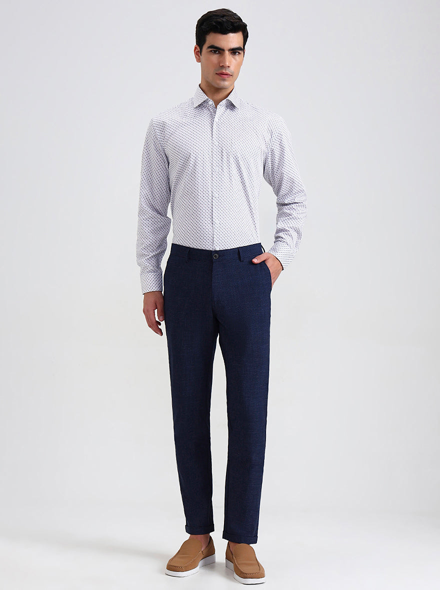 Blue Checked Slim Fit Club Wear Trouser | Wyre