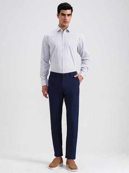 Blue Checked Slim Fit Club Wear Trouser | Wyre
