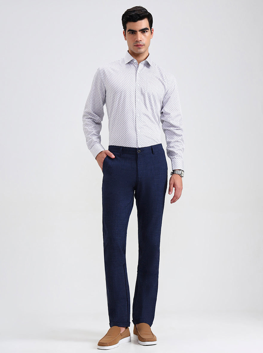 Blue Checked Slim Fit Club Wear Trouser | Wyre