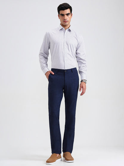 Blue Checked Slim Fit Club Wear Trouser | Wyre