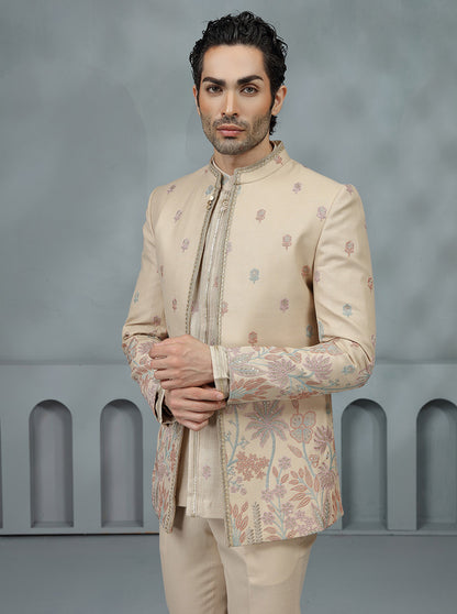 Beige Embroidered Jodhpuri Suit | TULA