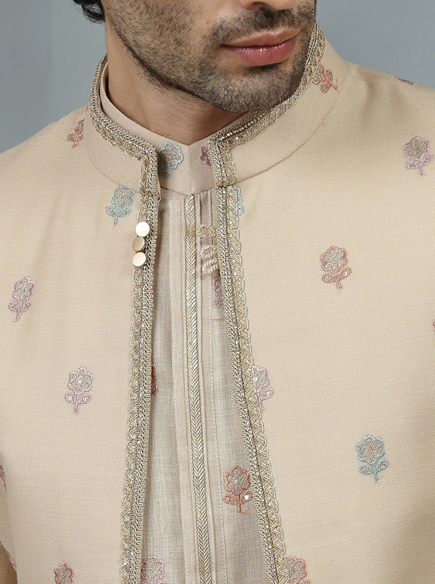Beige Embroidered Jodhpuri Suit | TULA