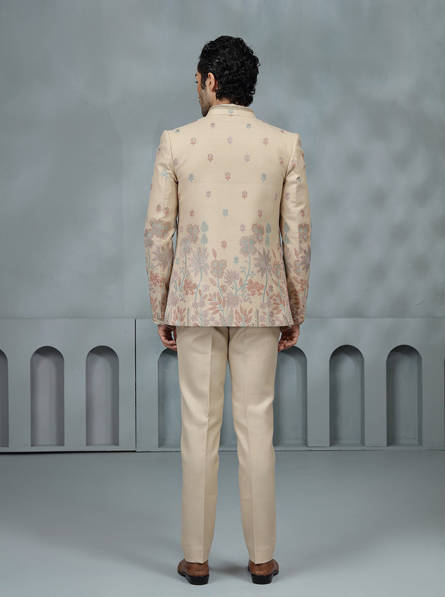 Beige Embroidered Jodhpuri Suit | TULA