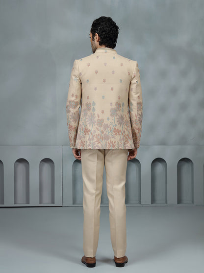 Beige Embroidered Jodhpuri Suit | TULA