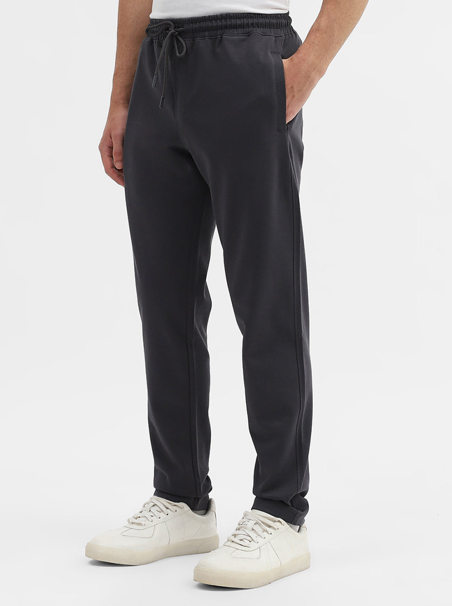 Grey Solid Slim Fit Track Pant | Greenfibre