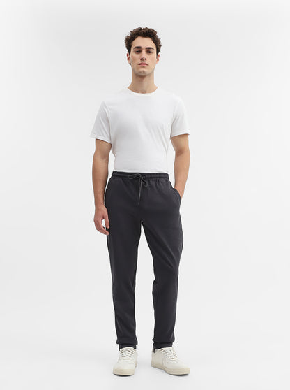 Grey Solid Slim Fit Track Pant | Greenfibre