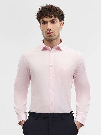 Pink Solid Slim Fit Formal Shirt | Greenfibre
