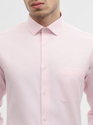 Pink Solid Slim Fit Formal Shirt | Greenfibre