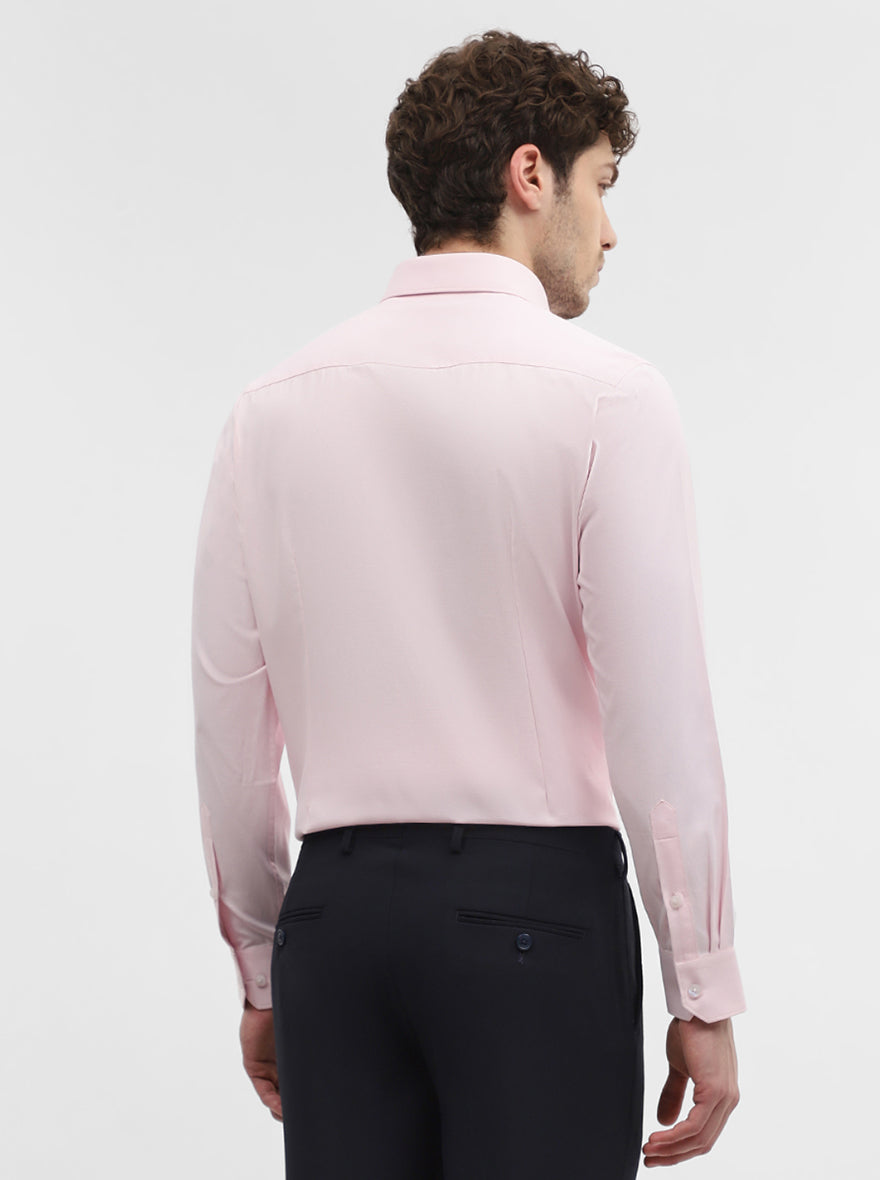 Pink Solid Slim Fit Formal Shirt | Greenfibre