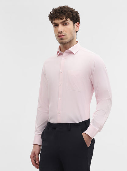 Pink Solid Slim Fit Formal Shirt | Greenfibre