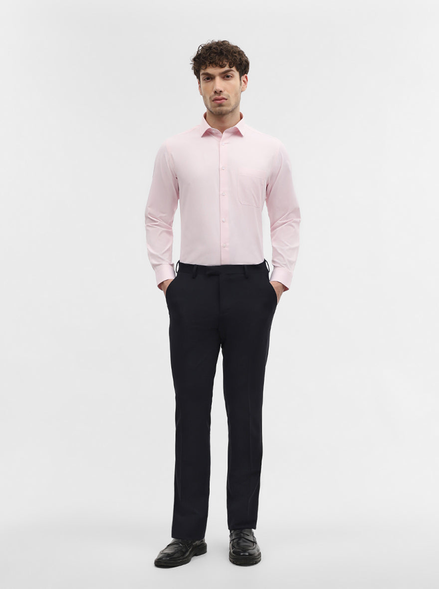 Pink Solid Slim Fit Formal Shirt | Greenfibre
